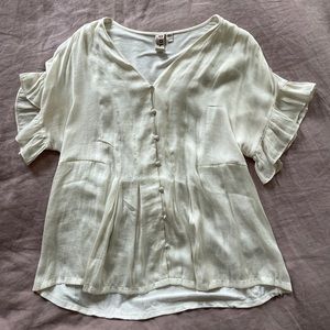 Anthropologie Dolan Button-Down Blouse / White, Cream / Size M